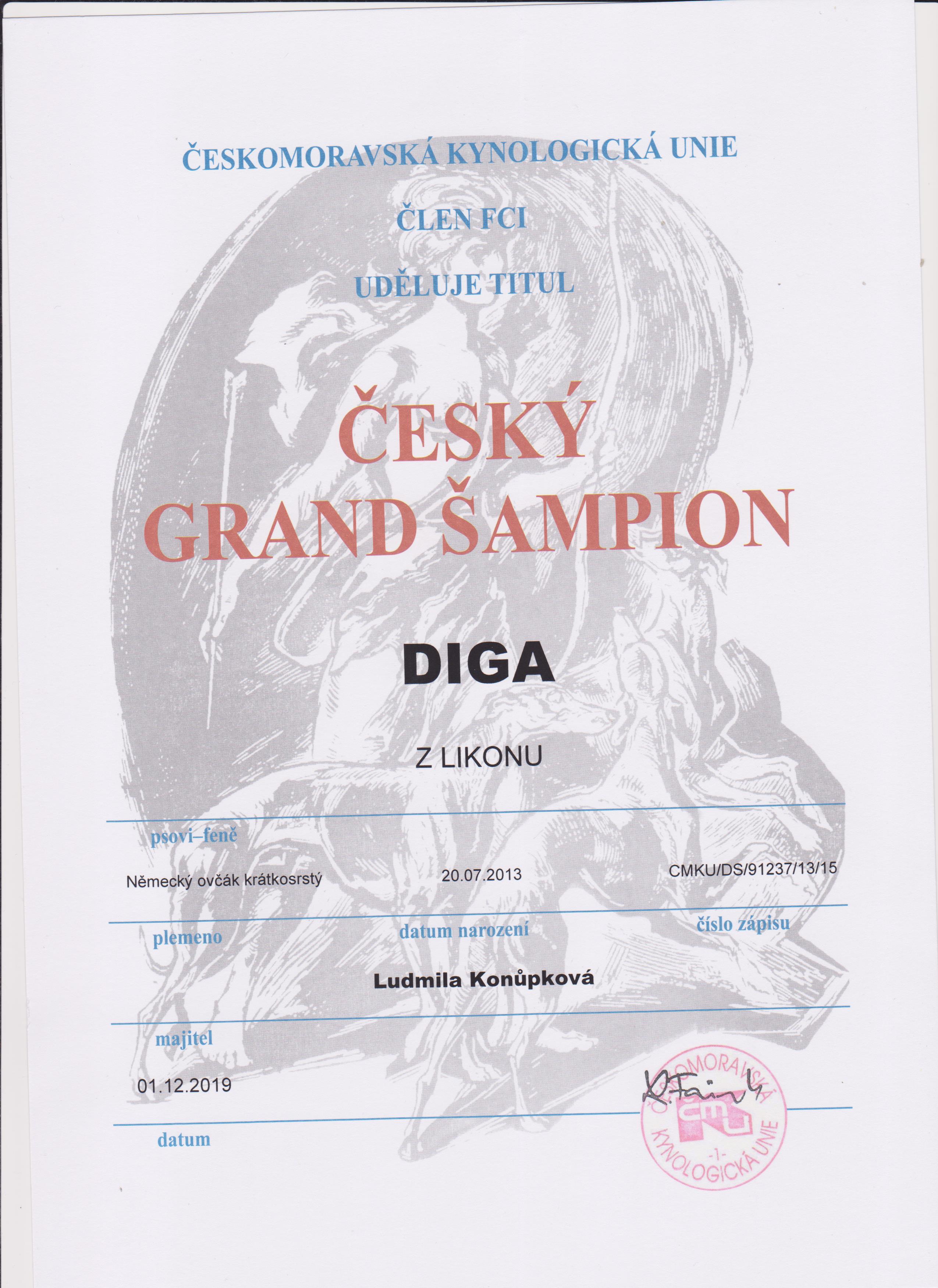 Šampionát Diga - Český GRAND šampion 001